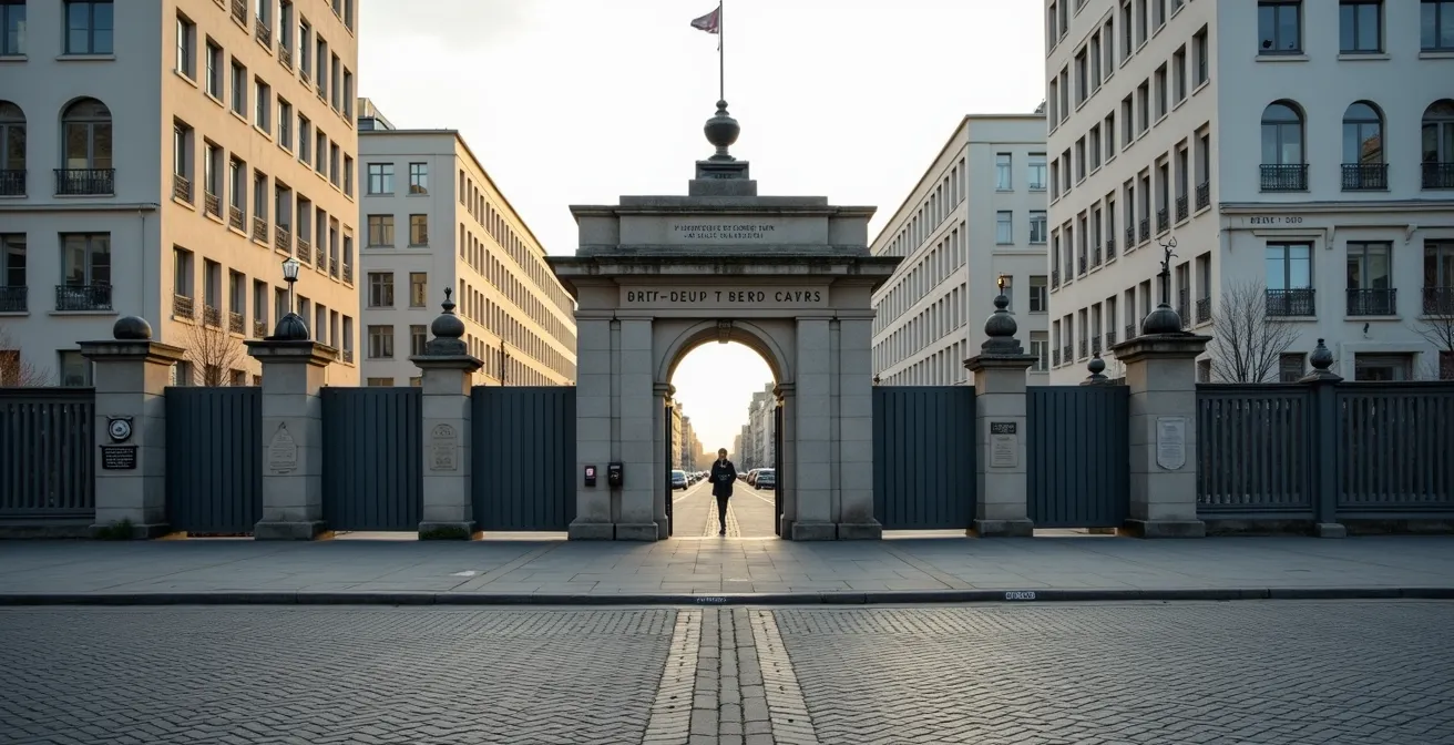 Historischer Grenzübergang Checkpoint Charlie als Symbol des Kalten Krieges