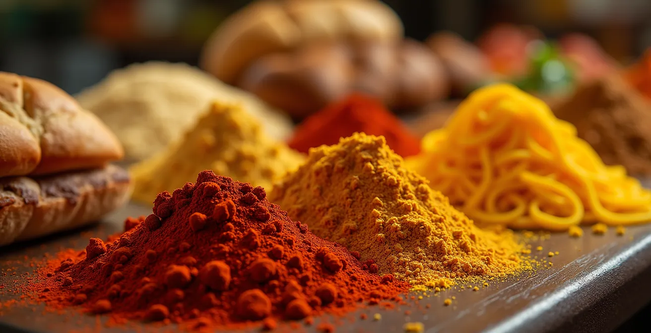 Markthalle Neun in Berlin mit verschiedenen internationalen Essensständen