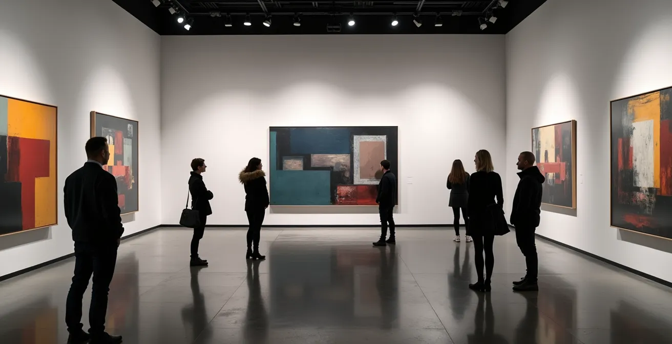 Intime Kunstgalerie in Berlin-Neukölln mit lokalen Besuchern bei einer Vernissage