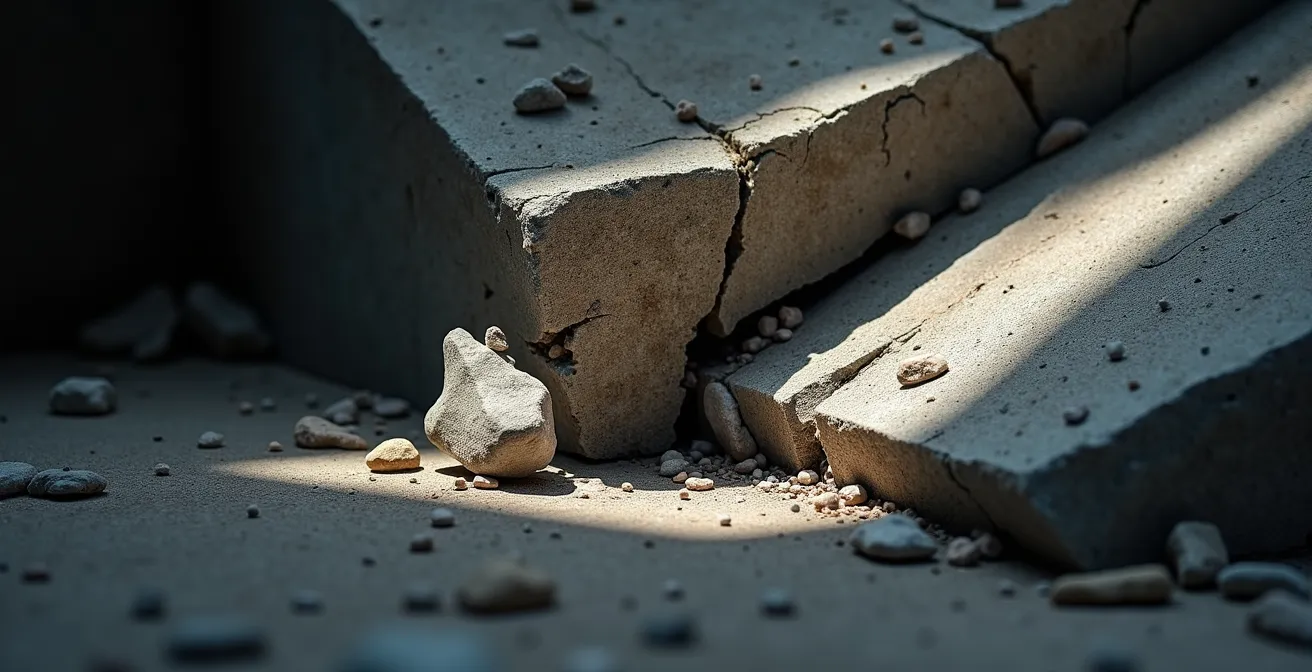 Abstraktes Kunstwerk zeigt verschwimmende Konturen eines sich auflösenden Denkmals