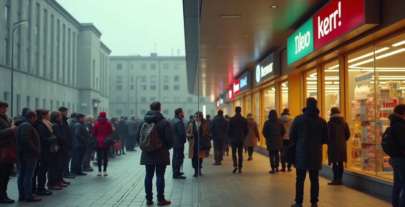 Symbolische Darstellung der geteilten Stadt durch architektonische Kontraste